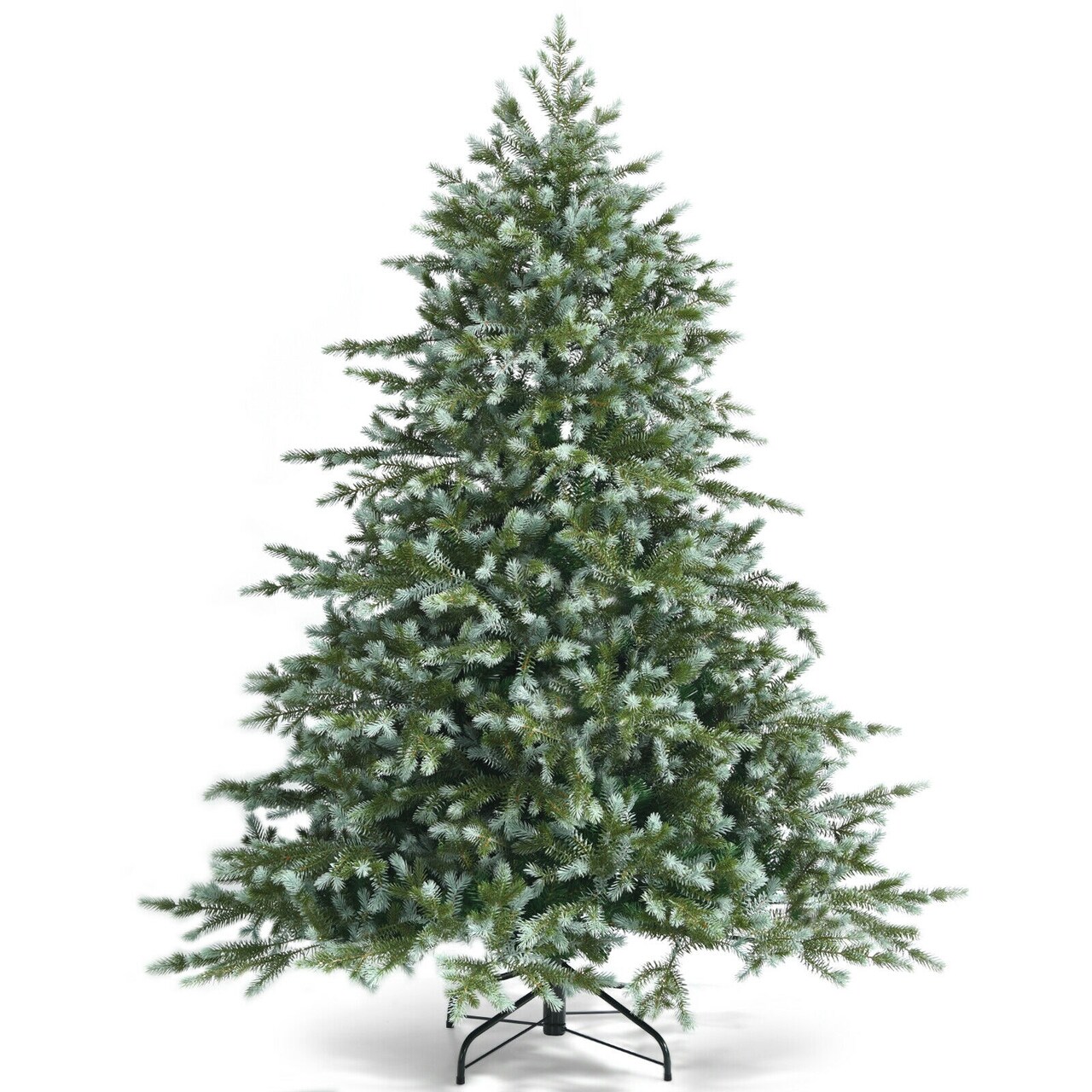 Green PVC Artificial Christmas Tree with 892 Tips Metal Stand 6 ft